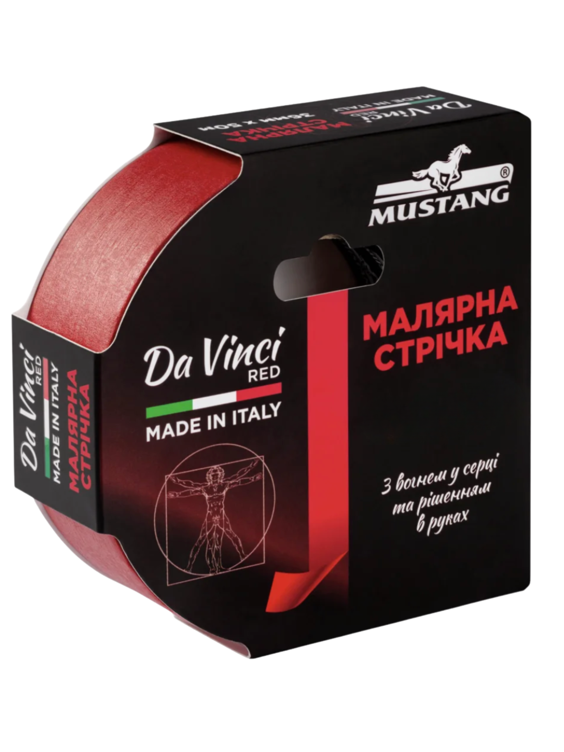 Малярная лента рисовая Mustang Da Vinci 36 мм/50 м Red (ITWP3650R)