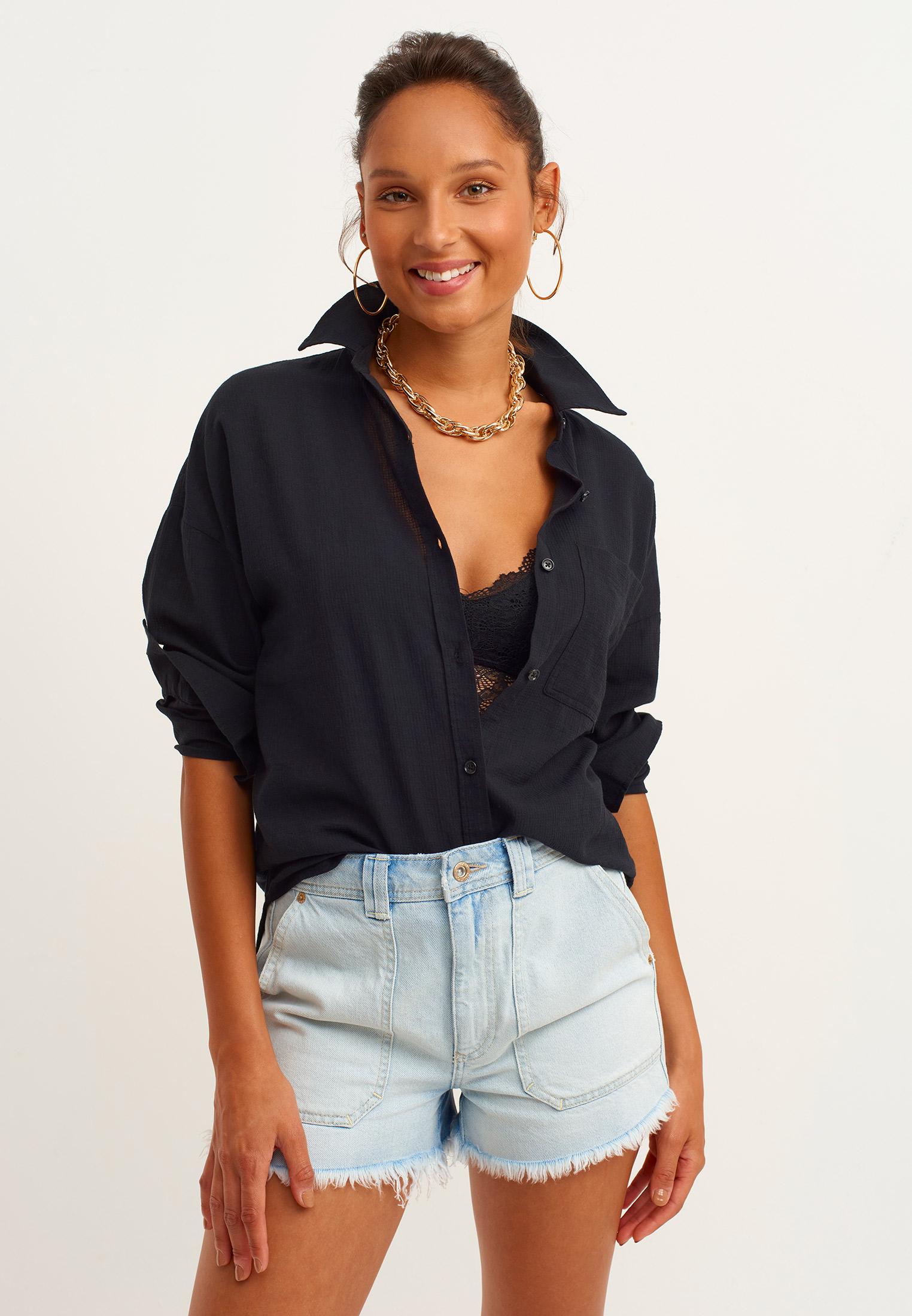 Рубашка женская Oxxo ox-vulbolgom S Черный