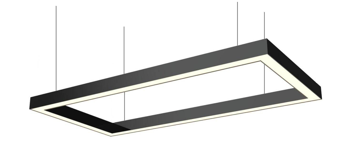 Подвесной светильник светодиодный CLEAR LIGHT Verona-R прямоугольник 108 Вт 6500К 630х1210 мм Черный (VR10863-12113)