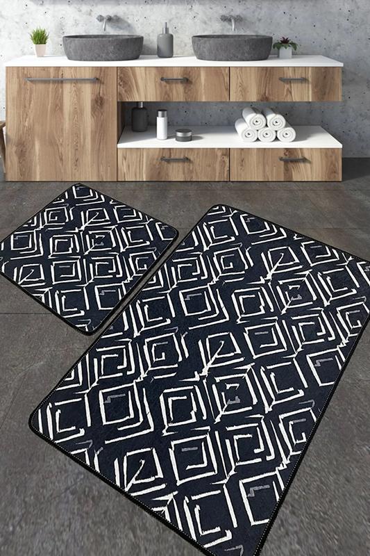 Набор ковриков для ванной комнаты Cenero 60х100 см/50х60 см Черный (344190)