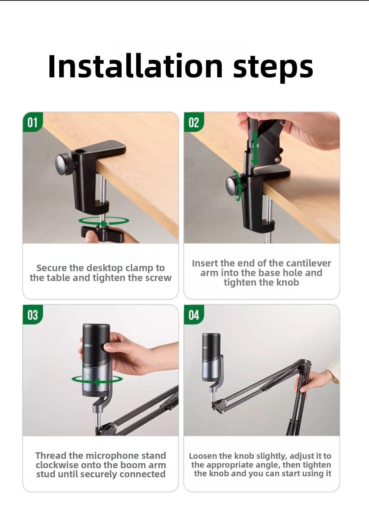 Мікрофон настільний Ugreen 96кГц/24біт 3.5 мм (55729) - фото 9 Мікрофон настільний Ugreen 96кГц/24біт 3.5 мм (55729) - фото 9