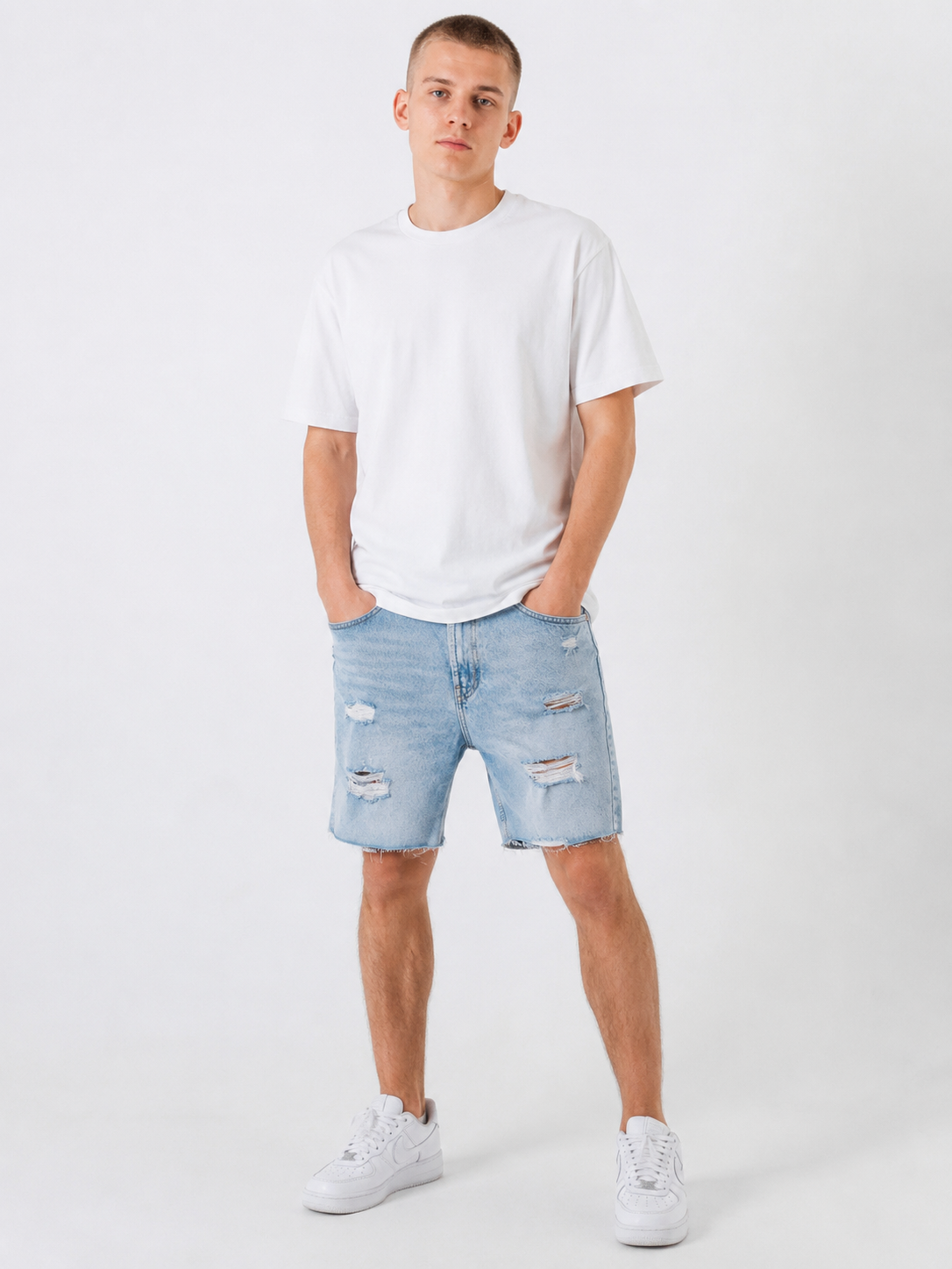 Шорты джинсовые мужские Bershka XS Голубой (26127655)