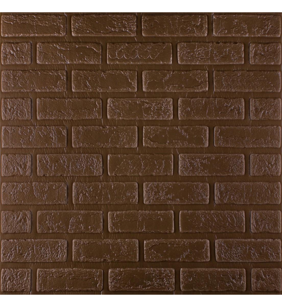 3D-панель Деко под кирпич самоклеющаяся 700x700x5 мм Коричневый (3605-5) - фото 1 3D-панель Деко под кирпич самоклеющаяся 700x700x5 мм Коричневый (3605-5) - фото 1