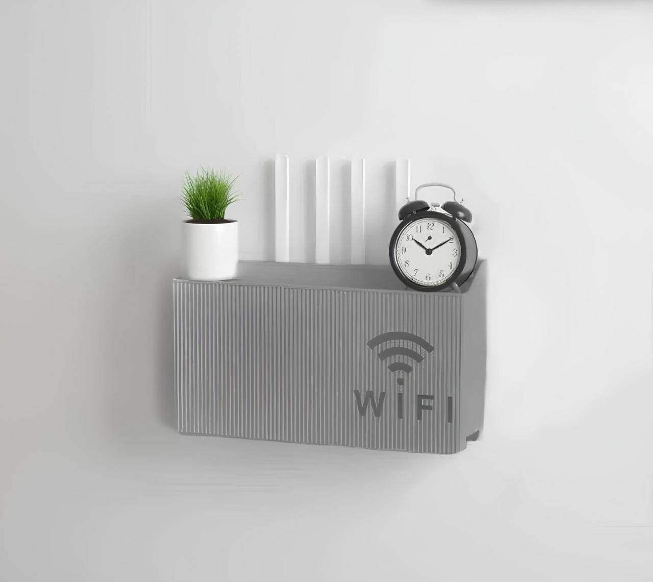 Полиця-тримач для роутера Colnse настінна пластикова 24,5x14 см Сірий (CLNSGP) - фото 2