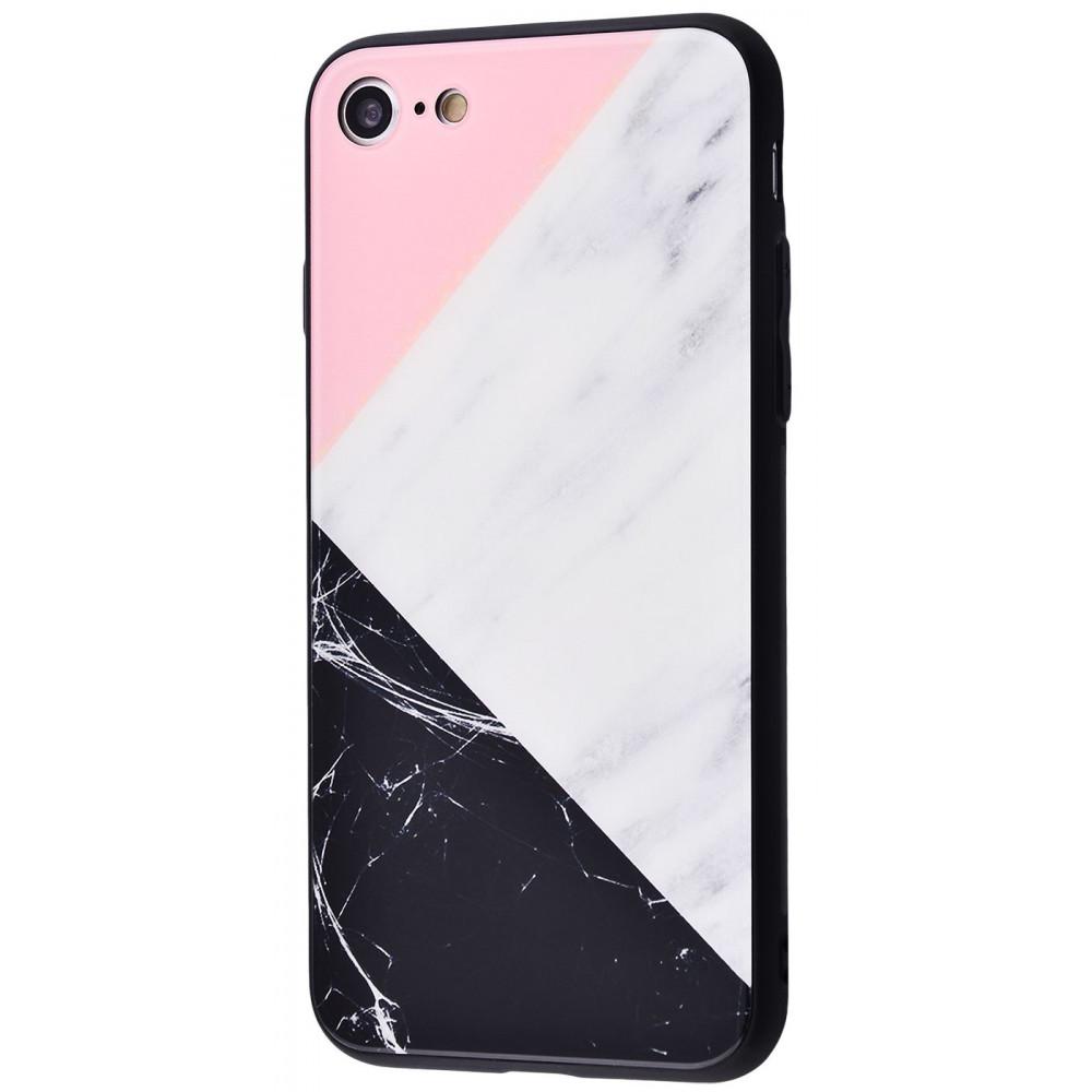 Чохол PRC Marble High Quality case Tempering Glass/TPU для iPhone 7/8/SE 2 01 з малюнком