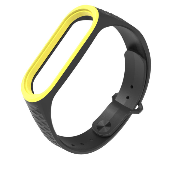 Ремешок для смарт-часов Xiaomi Mi Band 4/3 MiJobs силиконовый рифленый Черный/Зеленый (1907P)