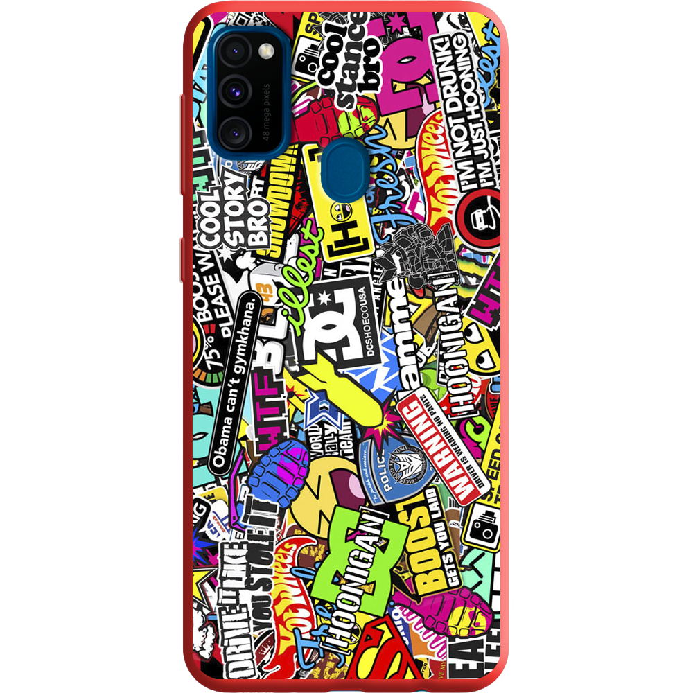 Чехол с рисунком Boxface Samsung M307 Galaxy M30s Multicolored Inscriptions Красный силикон (38209-up880-38660)