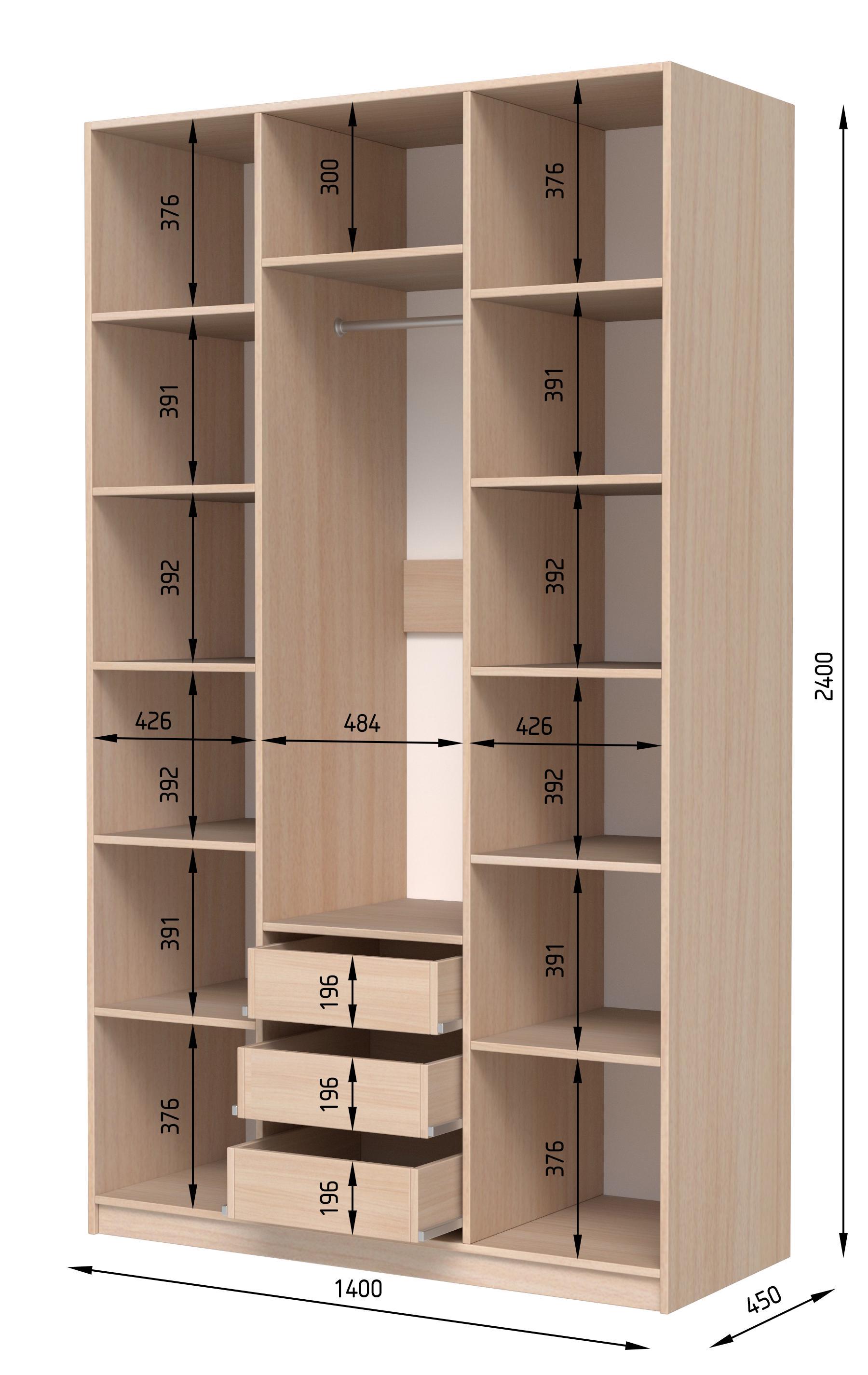 Шафа розпашна SENAM ШР7 ДСП 2400х1400х450 мм Білий (ШР7.24.45.14.2) - фото 2 Шафа розпашна SENAM ШР7 ДСП 2400х1400х450 мм Білий (ШР7.24.45.14.2) - фото 2