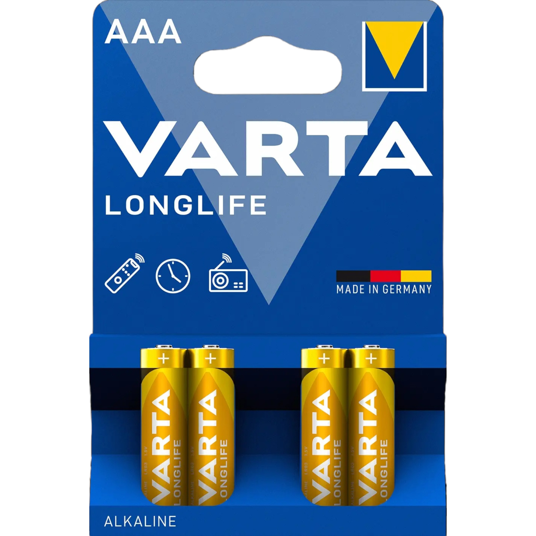 Батарейка Varta Longlife R-3 AAA алкоголь 4 шт. в блистере (113283)