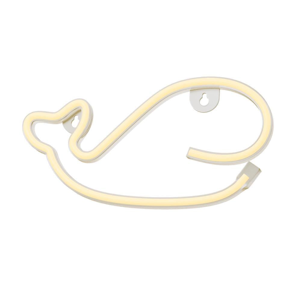 Неоновый светильник Кит на батарейках/USB 15x29 см Неоновый светильник Кит на батарейках/USB 15x29 см
