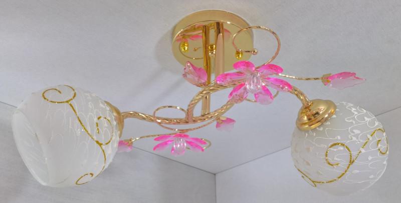Люстра потолочная на 2 лампочки 4106/2-pink (5-4106/2-pink)