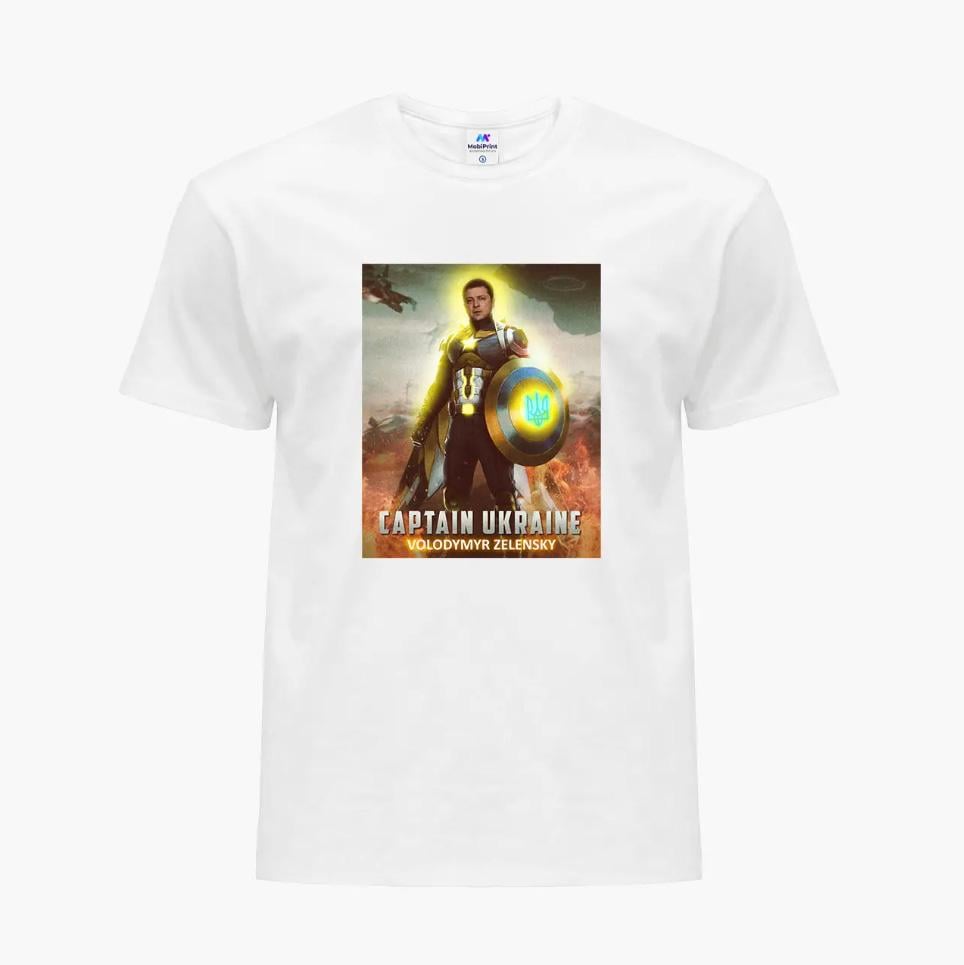 Футболка мужская "Капитан Украина" XL Белый (9223-3692-3)