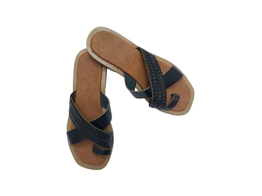 Шльопанці Missmali 102 натуральна шкіра р. 37 Чорний (938140)