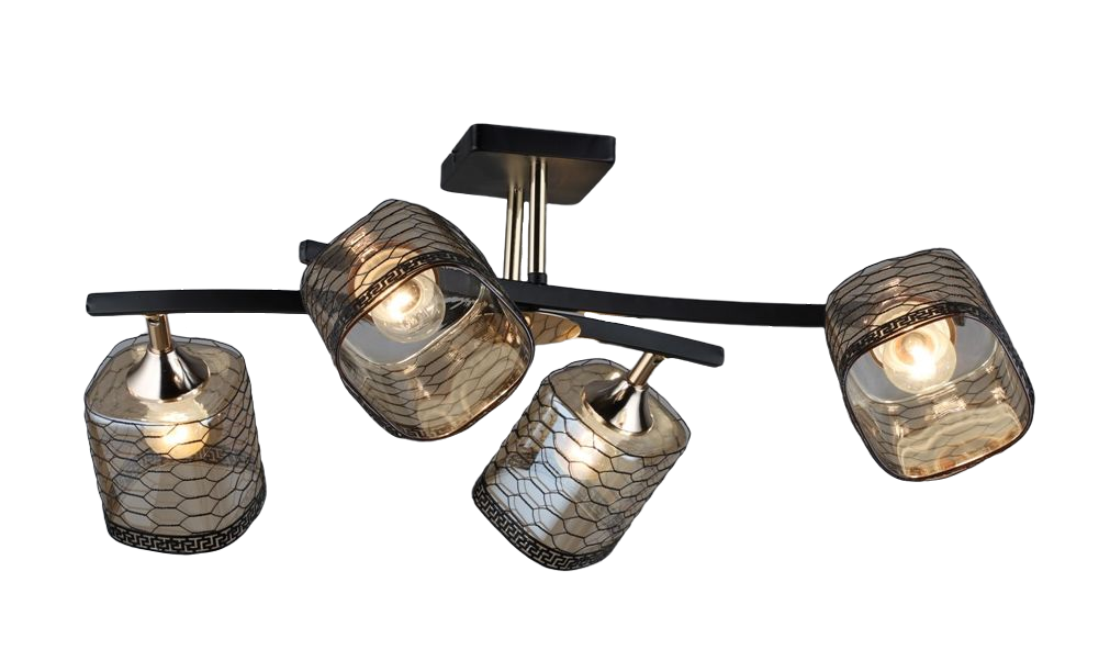 Люстра стелева Свет SR-N4926/4 BK+FGD Чорний