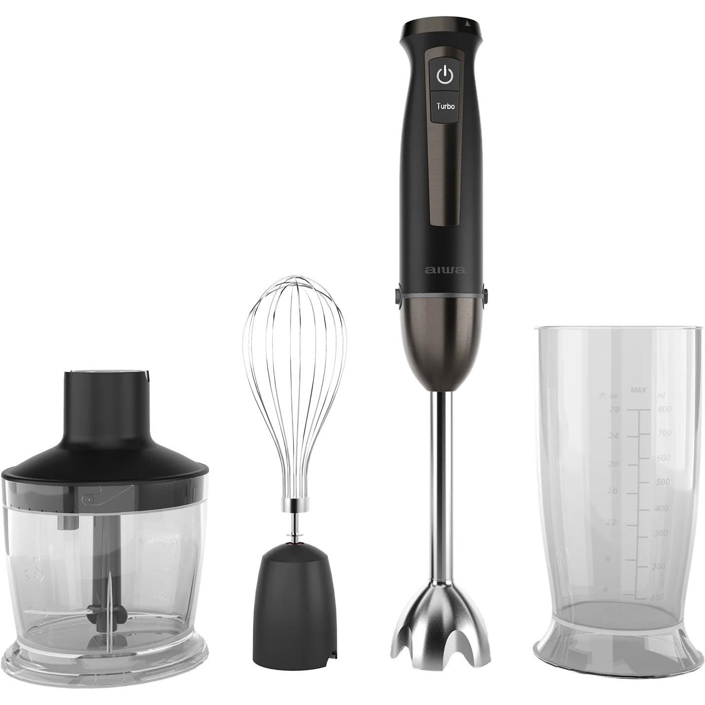 Блендер ручной AIWA Kenkiri 1500 PLUS 1500 Вт 40 скоростей TURBO с чашей для смешивания 800 мл Черный (ABL1500PLUS)