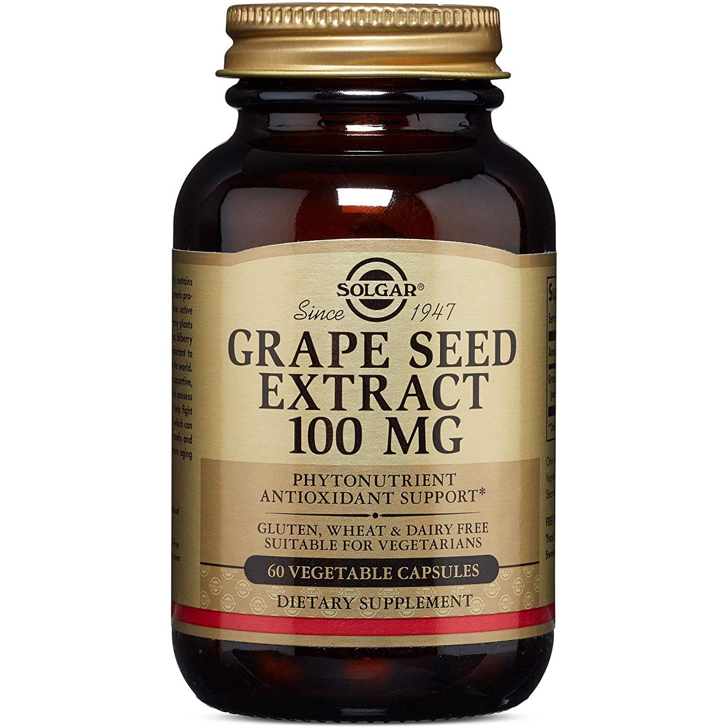 Экстракт виноградных косточек Solgar Grape Seed Extract 100 mg 60 вег. капс.