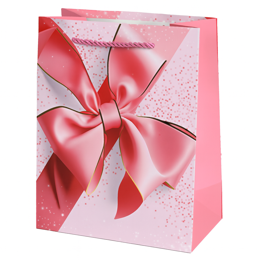 Подарочный пакет с ручками Bow R33510-S 18х23х10 см Розовый