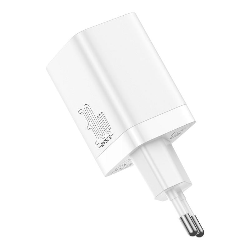 Кришка для посуду BASEUS Super Si Pro Quick Charger C+U 30W EU White (19119)