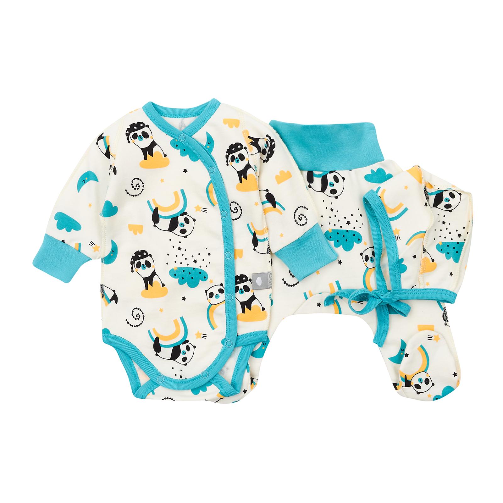 Комплект детский ЛяЛя с боди/ползунков/чепчика 62 см (К5ФТ018)