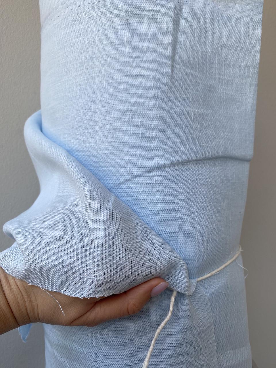 Ткань LINEN PLUS льняная 220 см 1347 Небесно-голубой - фото 2 Ткань LINEN PLUS льняная 220 см 1347 Небесно-голубой - фото 2