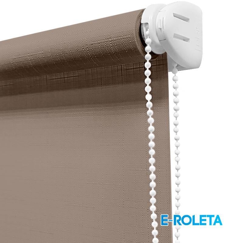 Ролета тканинна E-ROLETA Льон 7439 з фіксацією під нахил 55х90 см Коричневий (L7439-55-90) - фото 5 Ролета тканинна E-ROLETA Льон 7439 з фіксацією під нахил 55х90 см Коричневий (L7439-55-90) - фото 5