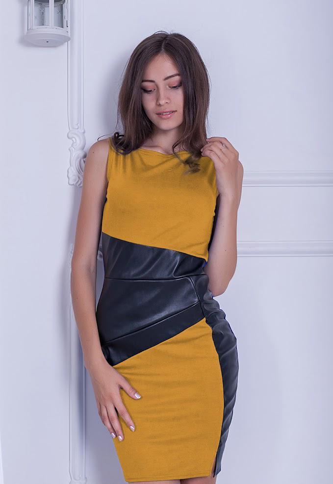 Платье Podium Nerine 15190-MUSTARD XL Горчичный