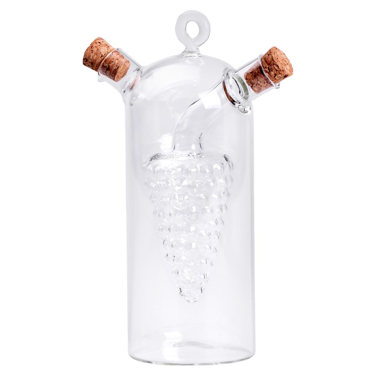 Пляшка для олії та оцту 2в1 подвійна 380 мл скло (HP-34-12)