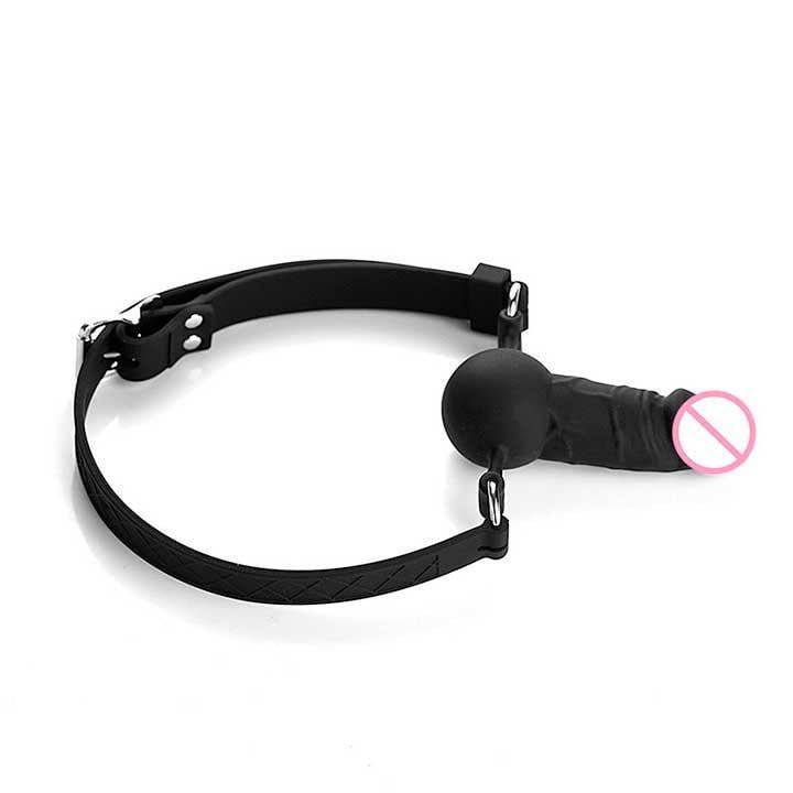 Кляп-страпон на обличчя і в рот Wearable Sleeve 8x2,7 см Чорний (Т0000764)
