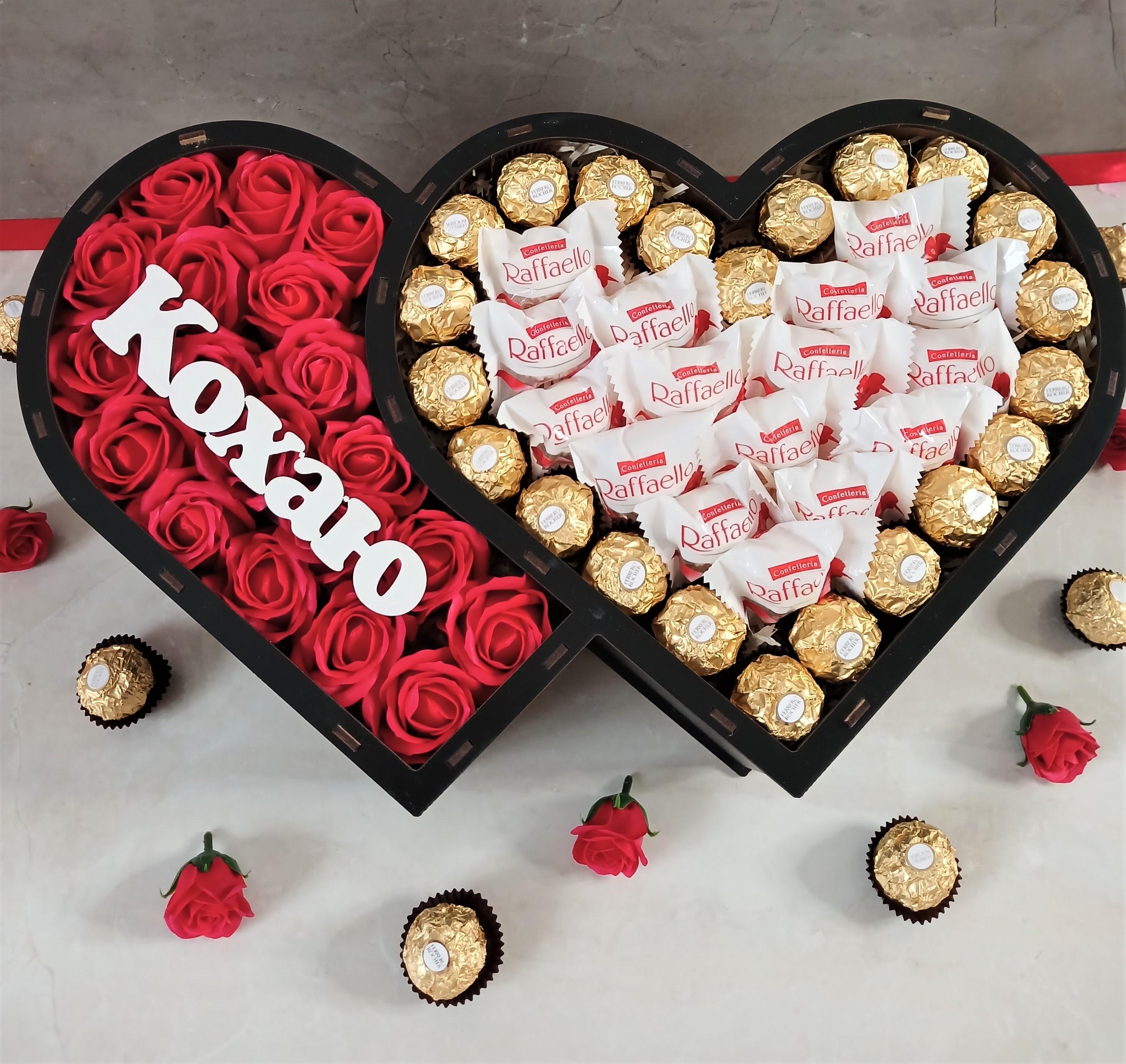 Подарочный бокс женщине Сердца влюбленных на День рождения (14536214)