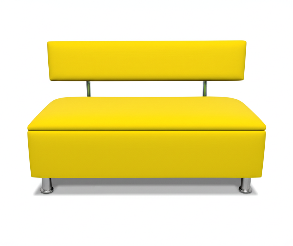 Диван у зону очікування Сompakt штучна шкіра 120 см Жовтий - фото 2