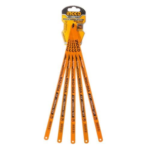 Полотно ножовочное по металлу Ingco Industrial 300 мм 18Т сталь M42+D6A 5 шт. (10636348)