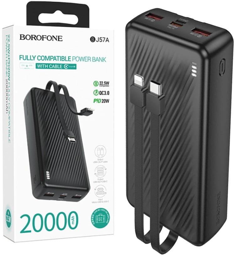 Внешний аккумулятор Borofone BJ57A 20000mAh Black (40195) Внешний аккумулятор Borofone BJ57A 20000mAh Black (40195)