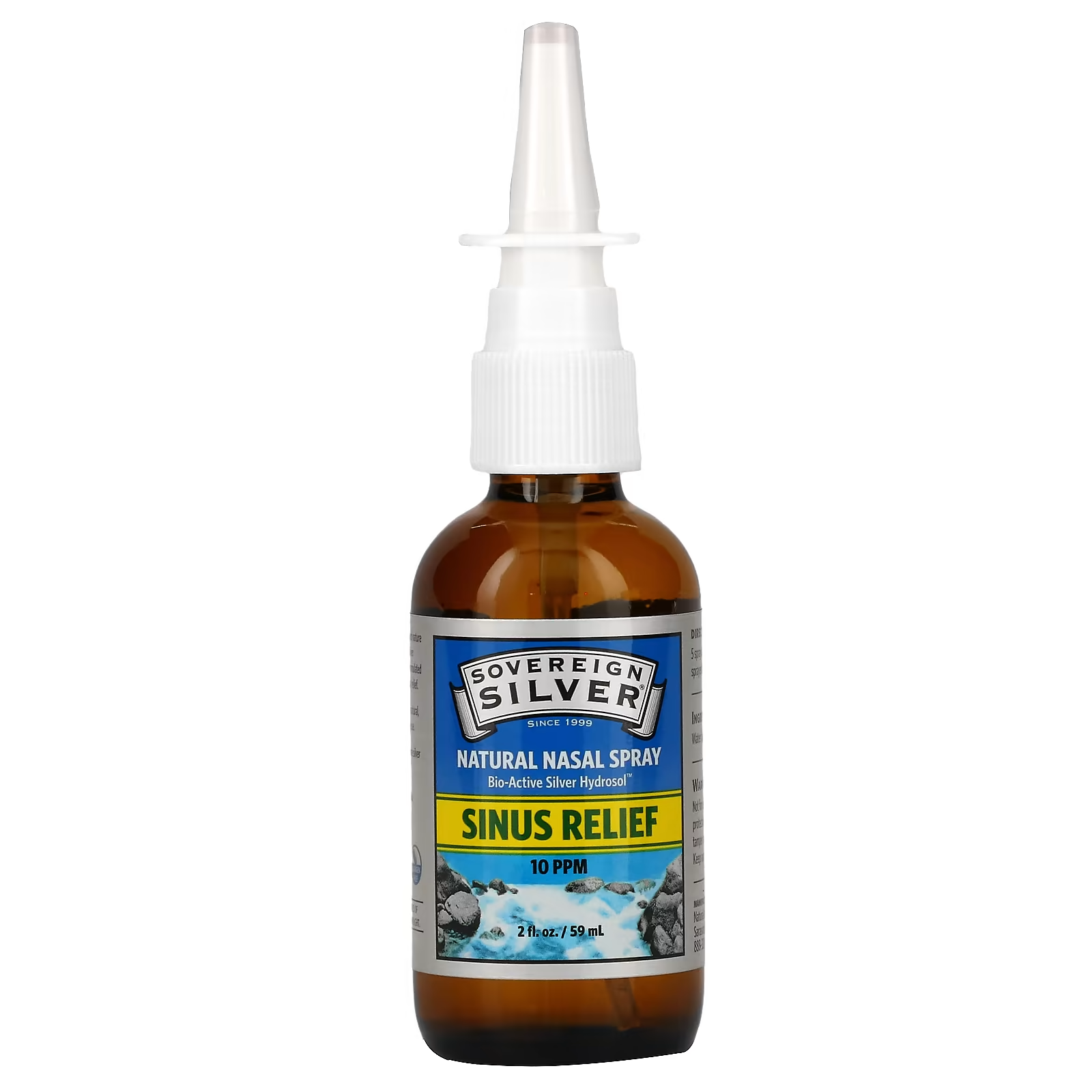 Натуральный назальный спрей с серебром Sovereign Silver Bio-Active Silver Hydrosol для улучшения состояния носовых пазух 59 мл (23878220)