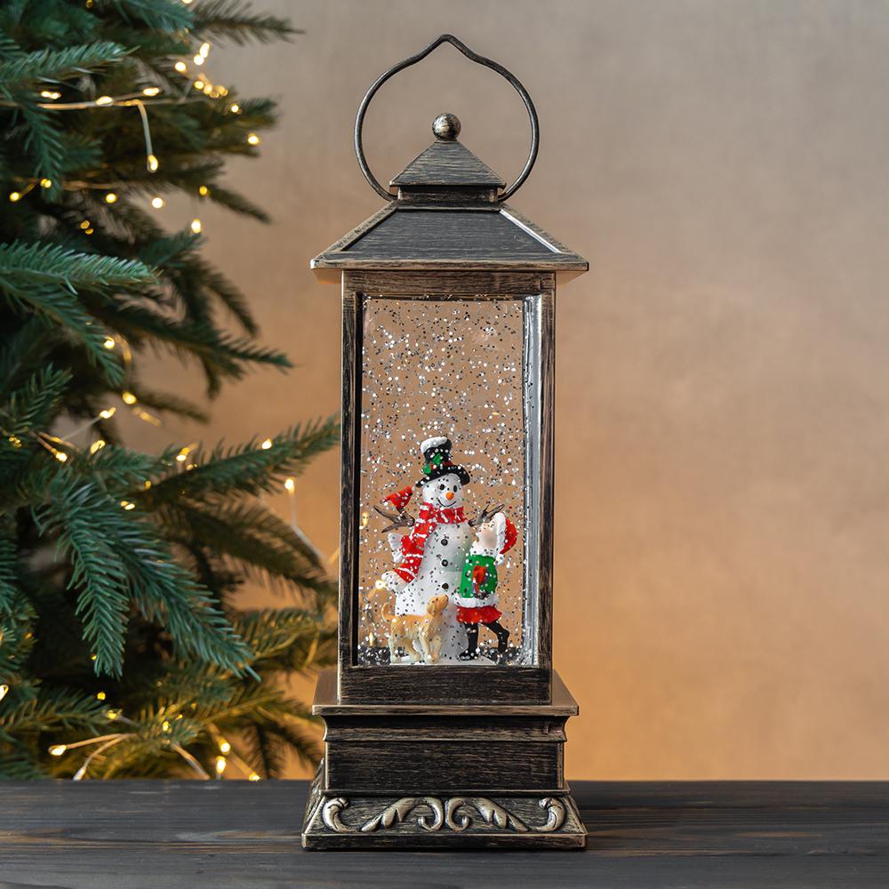 Новогодний фонарь с подсветкой и музыкой Зимняя дружба 31 см (9240-022)