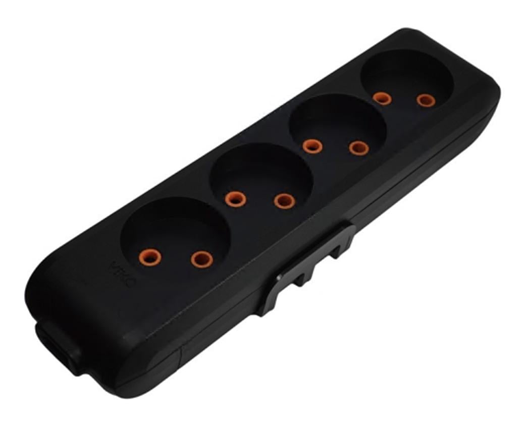 Колодка чотиримісна Viko Multi-Let без заземлення Чорний (27849041)