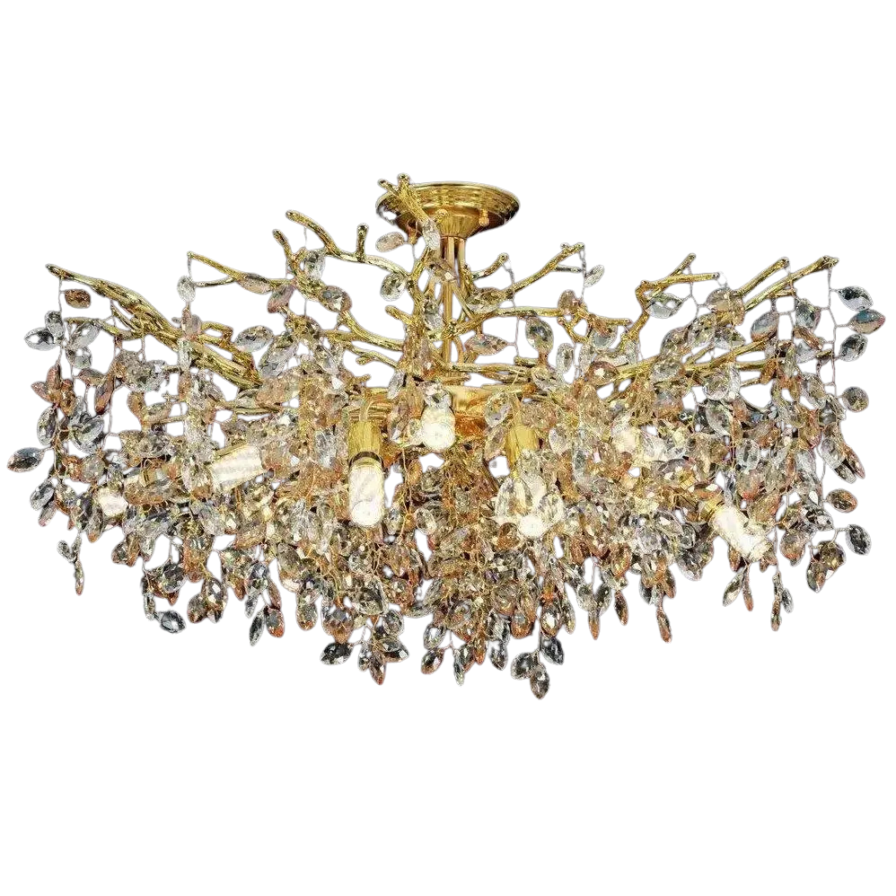 Люстра Sirius с хрустальными подвесами под восемь ламп G9 Золотой (Ш C33023-600 GD)