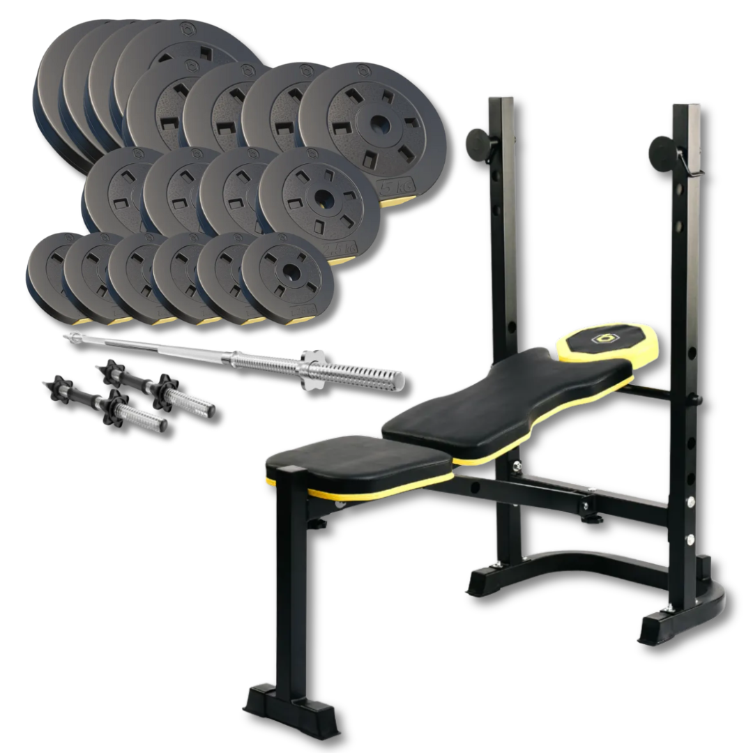 Штанга Besport PowerPro 89 кг с прямым грифом и скамьей WB-003 (5223)