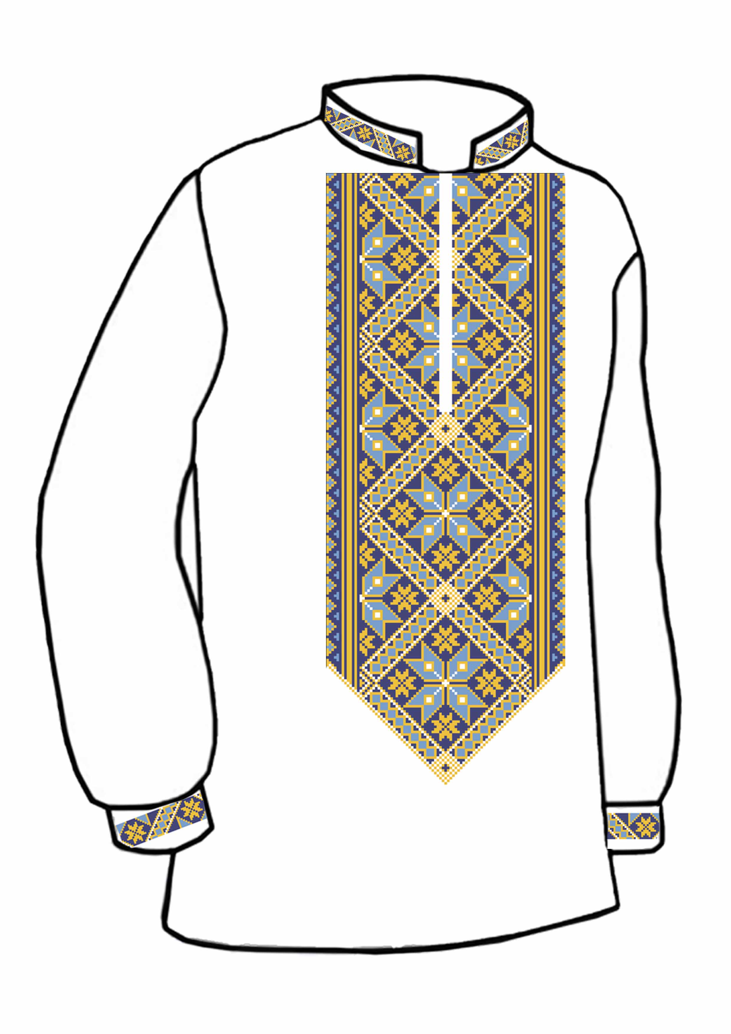 Заготовка для вишивки нитками або бісером сорочка СЧ-45 домоткане полотно