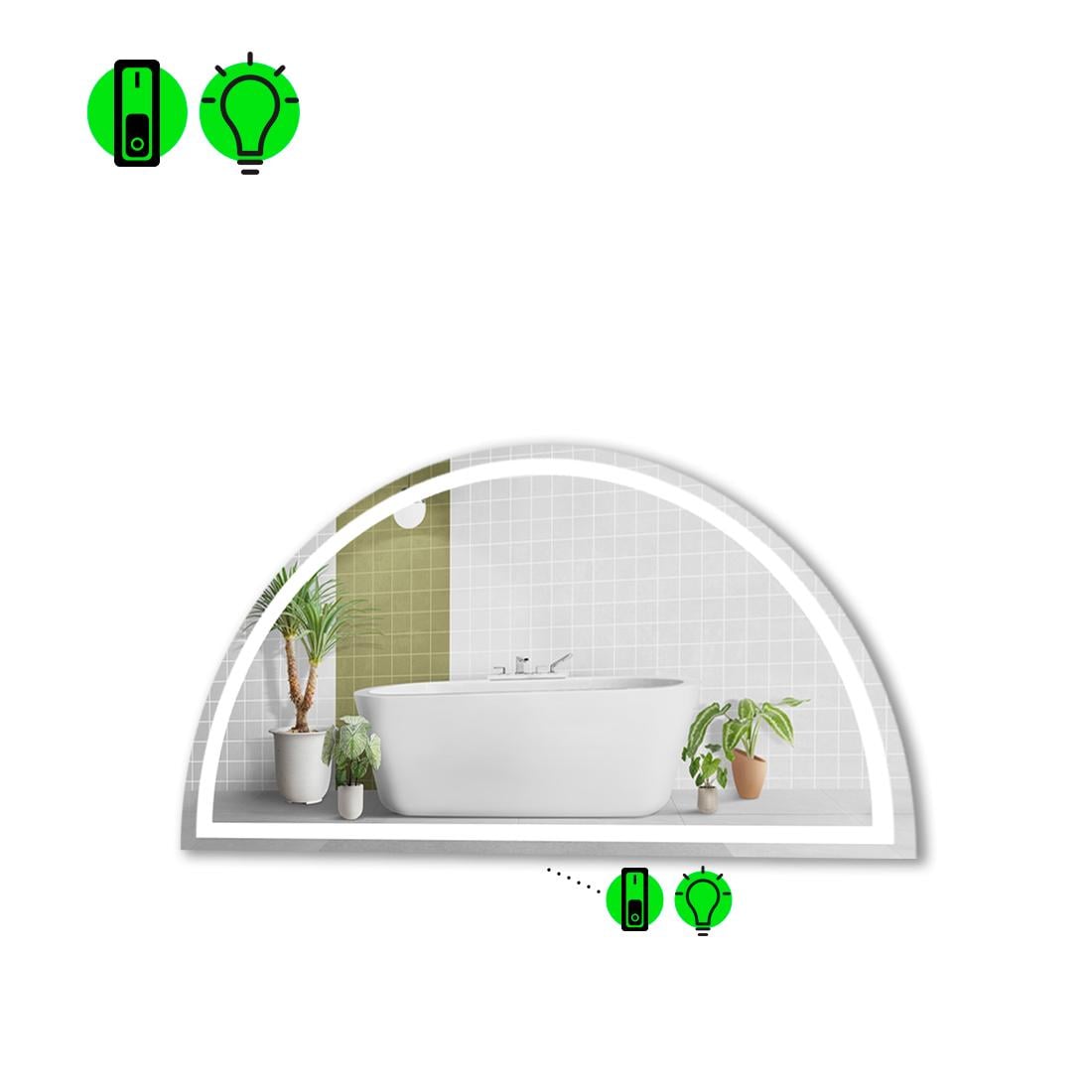 Зеркало с LED подсветкой Cerhio 1 с механическим включателем 90x45 см (8737953)