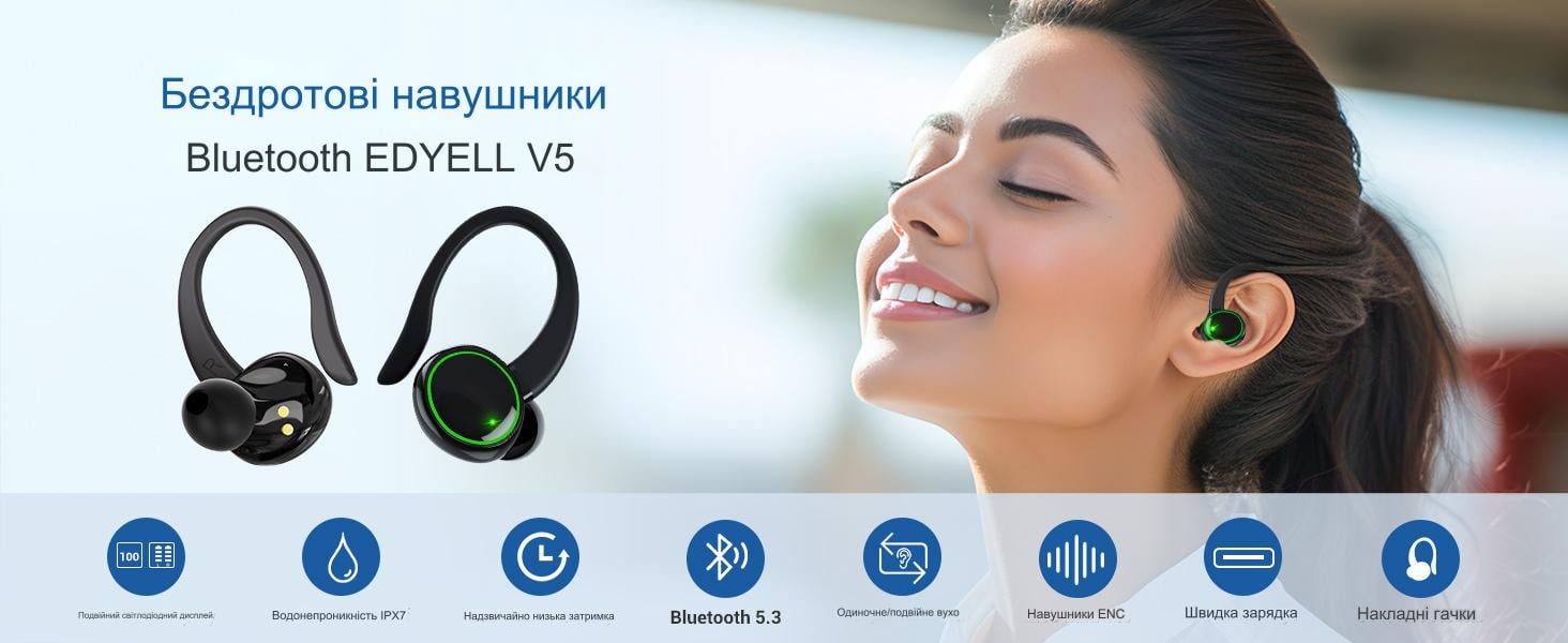 Наушники с креплением на ушах TWS EDYELL V5 (7005) - фото 2