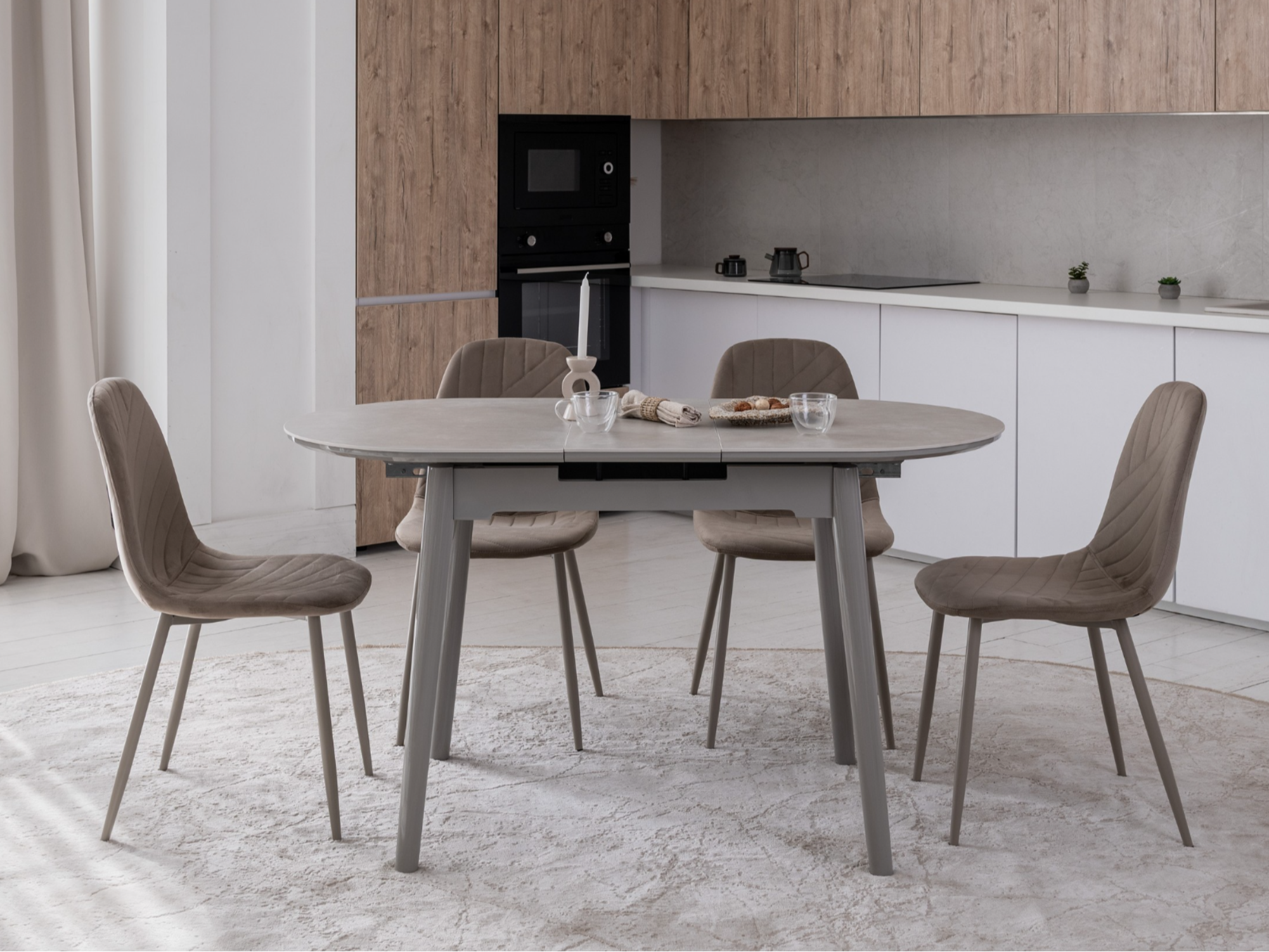 Обеденный стол раздвижной Ветро 1100-1400x750x760 мм Бардильо лайт/Серый (TМ-85) - фото 12 Обеденный стол раздвижной Ветро 1100-1400x750x760 мм Бардильо лайт/Серый (TМ-85) - фото 12