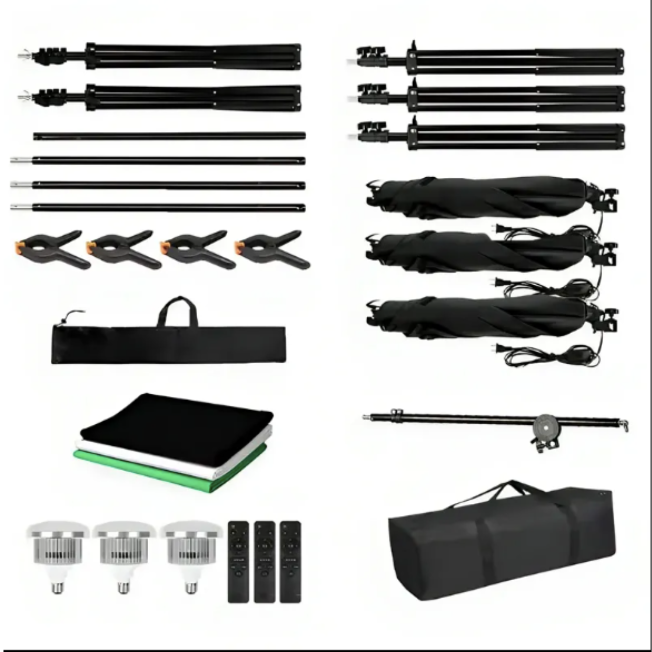 Комплект постоянного света набор софтбоксов/фоны со стойкой/лампы 150W с регулировкой режима освещения (25070158) - фото 6 Комплект постоянного света набор софтбоксов/фоны со стойкой/лампы 150W с регулировкой режима освещения (25070158) - фото 6