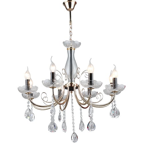 Люстра Svet на восемь патронов Е14 под лампу свеча Черно-золотой (SR-A3951/8 FGD+BK)