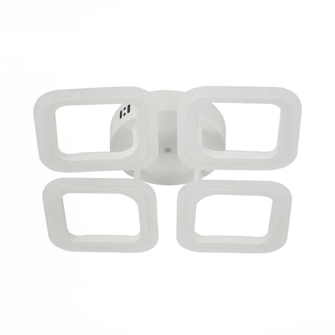 Люстра светодиодная Valeso 56W с пультом на четыре квадратных плафона 3000-6500K Белый (G 2929/4 WT) - фото 3