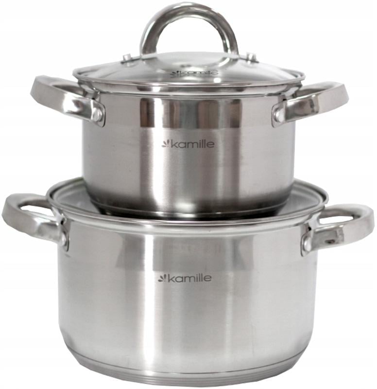 Набор кастрюль Kamille Mystery 2,1/3,8 л со стеклянными крышками 2 шт. (KM-5627S)