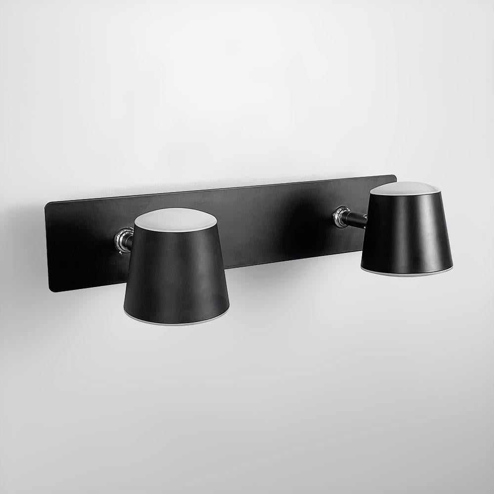 Бра LED із двома регулюючими точками світла 32х14 см Чорний (8358/2 BK)