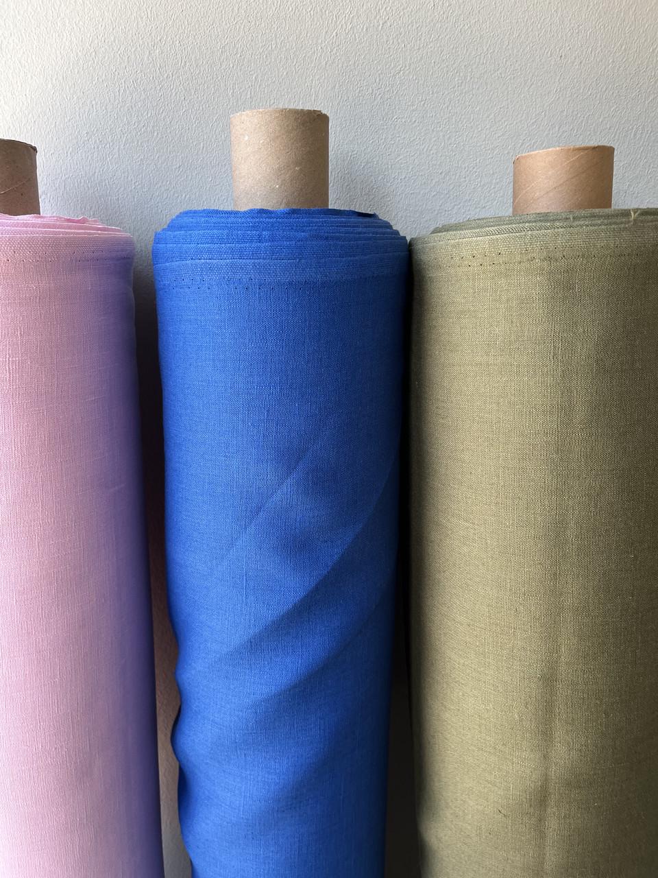 Тканина Linen Plus костюмна 100% льон Оливковий 1524 - фото 3