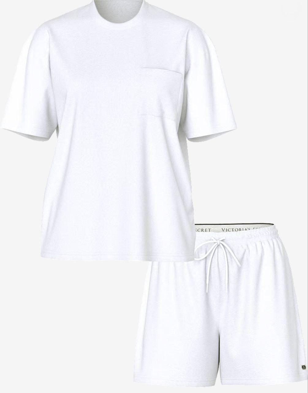 Піжама Victoria's Secret футболка/шорти бавовняна L Білий (27013561) - фото 3 Піжама Victoria's Secret футболка/шорти бавовняна L Білий (27013561) - фото 3