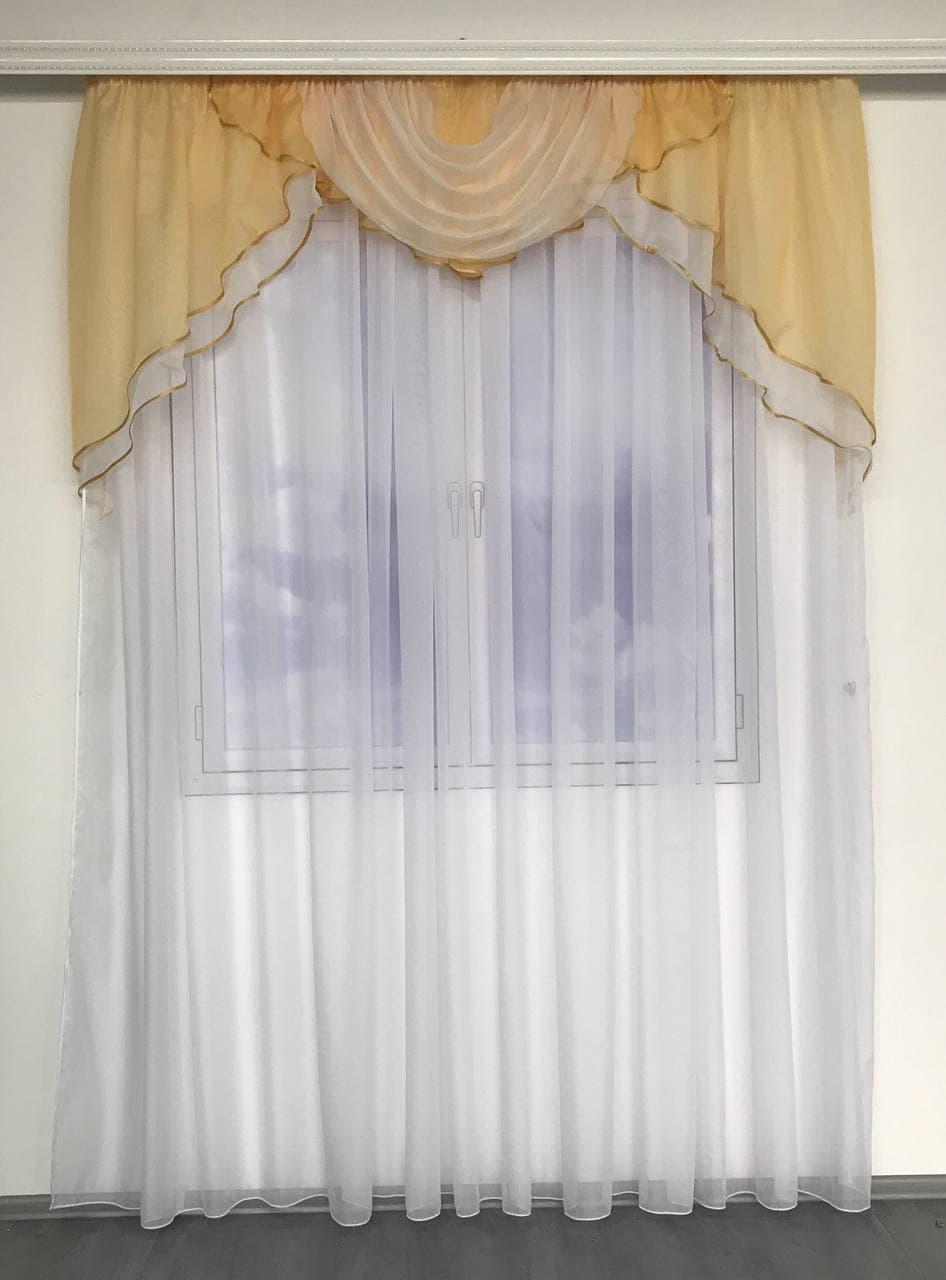 Шифоновый ламбрекен ALBO 200x110 см Золотистый (L-N2-4)