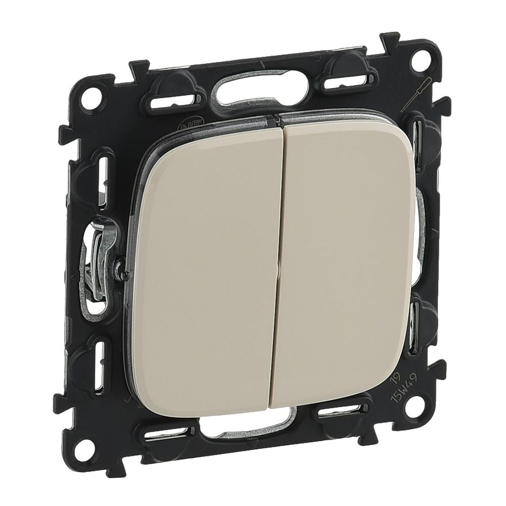 Выключатель проходной Legrand Valena Allure двухклавишный слоновая кость (752808)